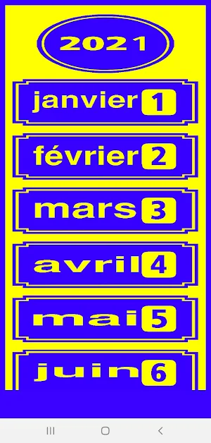 Calendrier francais 2021 Screenshot 2