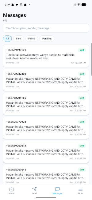 BulkSMS - TZ Screenshot 2