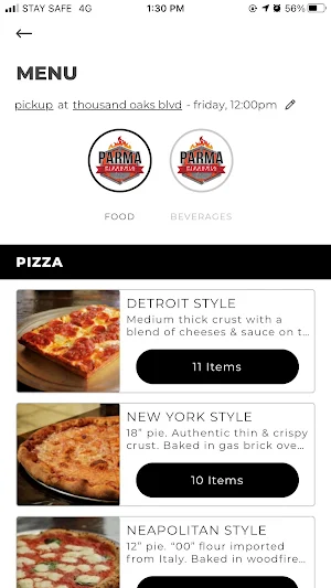 Parma Pizzeria Screenshot 2