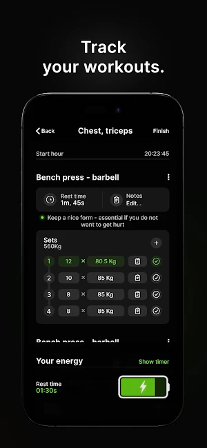 Fybers: Workout Diary Screenshot 2