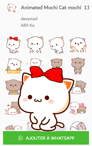 Animated Mochi Peach Cat Stickers for WhatsApp Screenshot 1