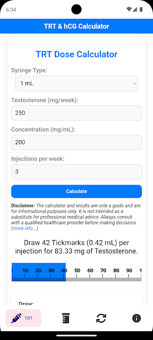 TRT & hCG Calculator Screenshot 0