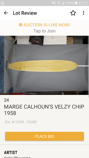 California Gold Surf Auction Screenshot 2