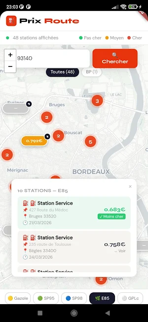 PrixRoute - Prix Carburants Screenshot 1