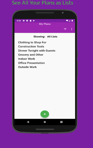 My Plans My Lists Screenshot 0