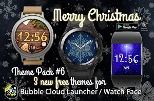 Winter Watch Face Pack Free - Snow Santa Christmas Screenshot 1