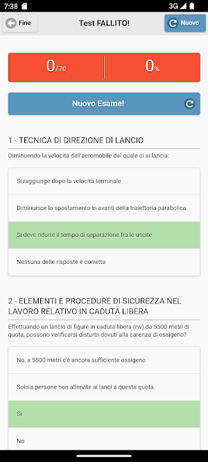 Quiz Paracadutismo Screenshot 3