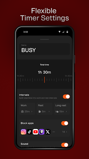 BUSY – Advanced Focus Timer Screenshot 1