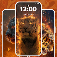 Fire Tiger Wallpaper 4K