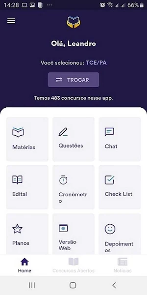 Concursos na Mão - Abertos Previstos e Noticias Screenshot 0