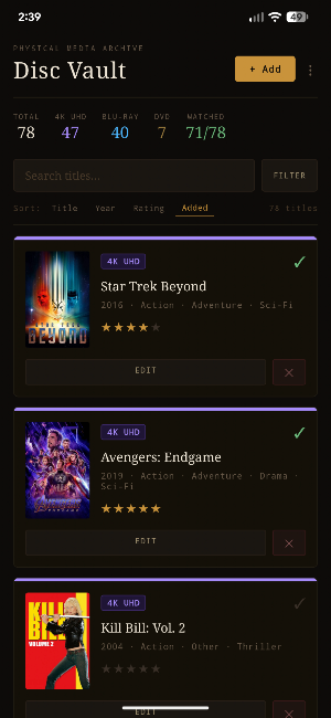 Disc Hoard: Movie Collection Screenshot 0