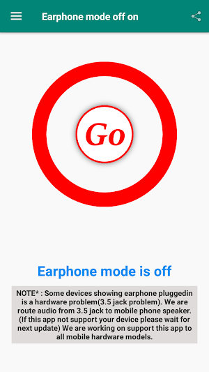 Earphone mode off Screenshot 0