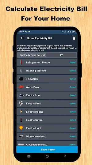 Home Electricity Calculator Screenshot 1