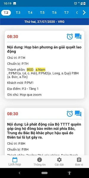 Lịch họp Screenshot 1