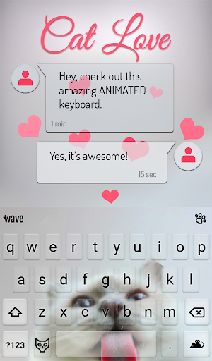 Cat Love Animated Keyboard + Live Wallpaper Screenshot 2