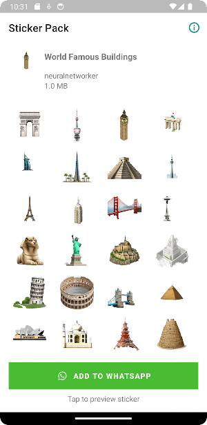 Famous Buildings WAStickerApps Screenshot 0
