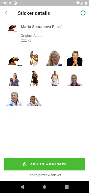 Maria Sharapova Stickers Screenshot 2