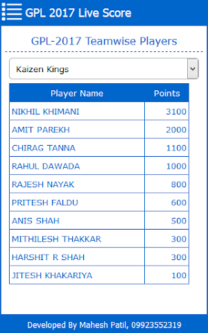 GPL Live Score Screenshot 1