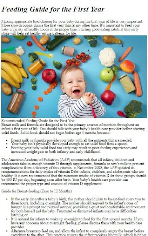Baby Nutrition Guide Screenshot 0