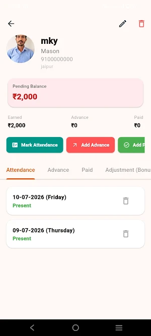 Mazdoor Hisab Screenshot 3