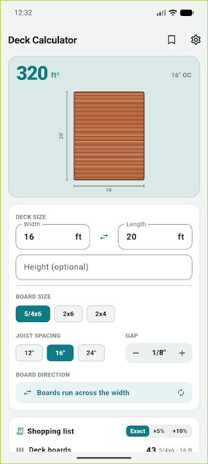 Deck Calculator Screenshot 0