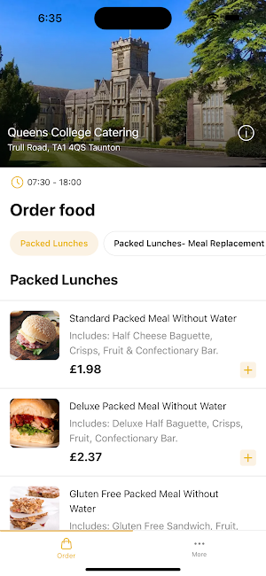 Queens College Catering Screenshot 1