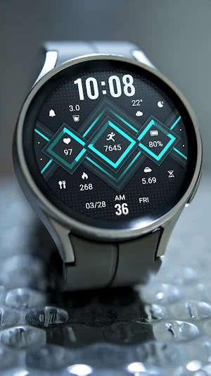 Blue Geometry ZKin Watch Screenshot 3