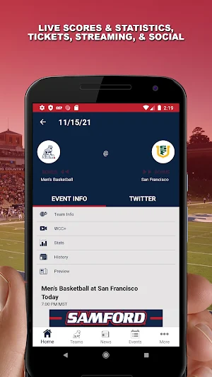Samford Sports Screenshot 2
