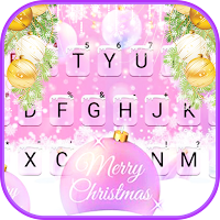 Pink Merry Christmas Keyboard Background