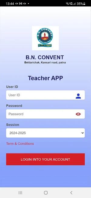 B.N. CONVENT TEACHER APP Screenshot 0