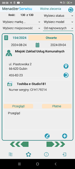 Menadżer Serwisu Mobile Screenshot 3