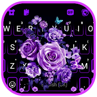 Purple Rose Bouquet Keyboard Background