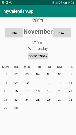MyCalendarApp Screenshot 0
