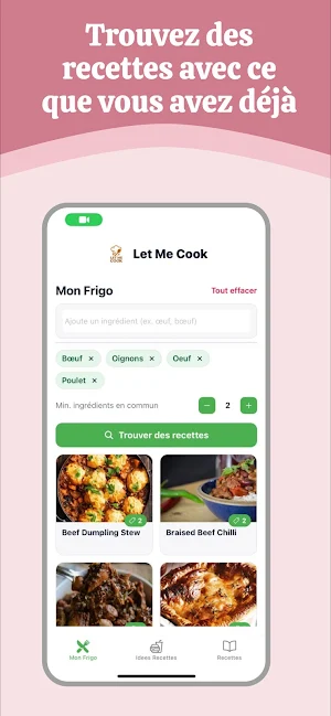 Let Me Cook: Recettes & Frigo Screenshot 0