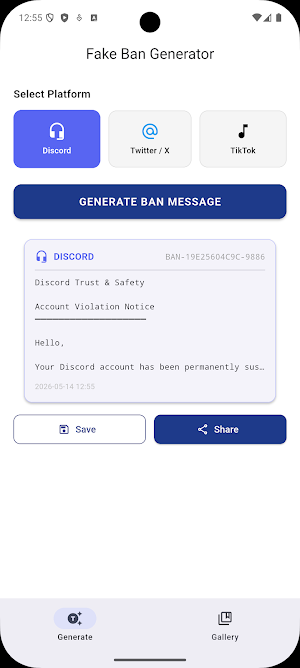 Fake Ban Message Generator screenshot 2