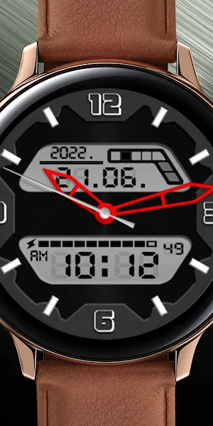 Digital with red watch hands Screenshot 0