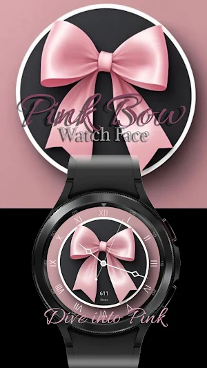Pink Bow - Watch Face Screenshot 3