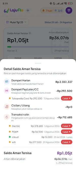 LajuFlo: Keuangan & Saldo Aman Screenshot 3