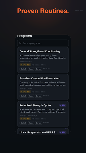 SteelRep: Strength Workout Log Screenshot 1