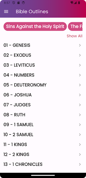 Bible Outlines & Notes Screenshot 1