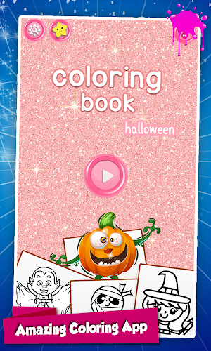 Halloween Coloring Drawing Pages Glitter Screenshot 0