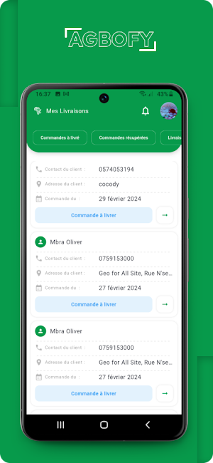 Agbofy : livreur Screenshot 0