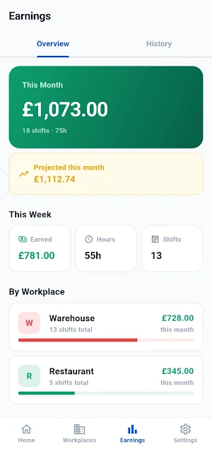 Shift Pay: Wage Tracker Screenshot 1