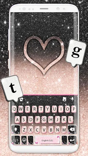 Black Pink Glitter Keyboard Theme Screenshot 0