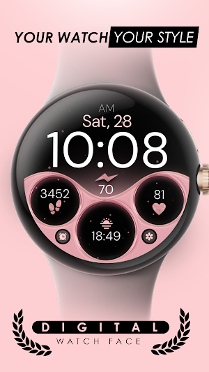 Rose Gold digital watch face Screenshot 0