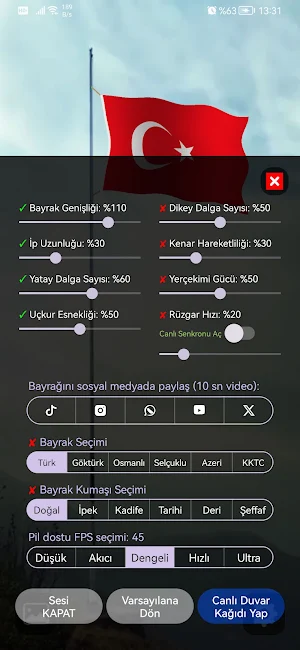 Türk Bayrağı 3D - Canlı Duvar Screenshot 1