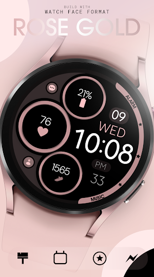 Digital Rose Gold 6 watch face Screenshot 1