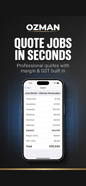 OZMAN - Tradie Cost Tracker Screenshot 2
