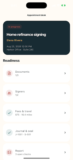 NotaryDesk: Client Checklists Screenshot 1