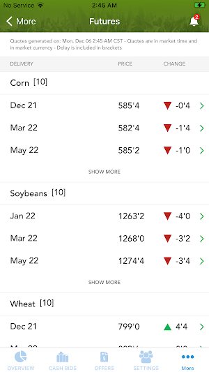 DTN Grain Portal Screenshot 3